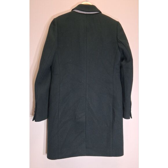 j.crew womens size 4 small long dark green teal wool long coat - Picture 6 of 10